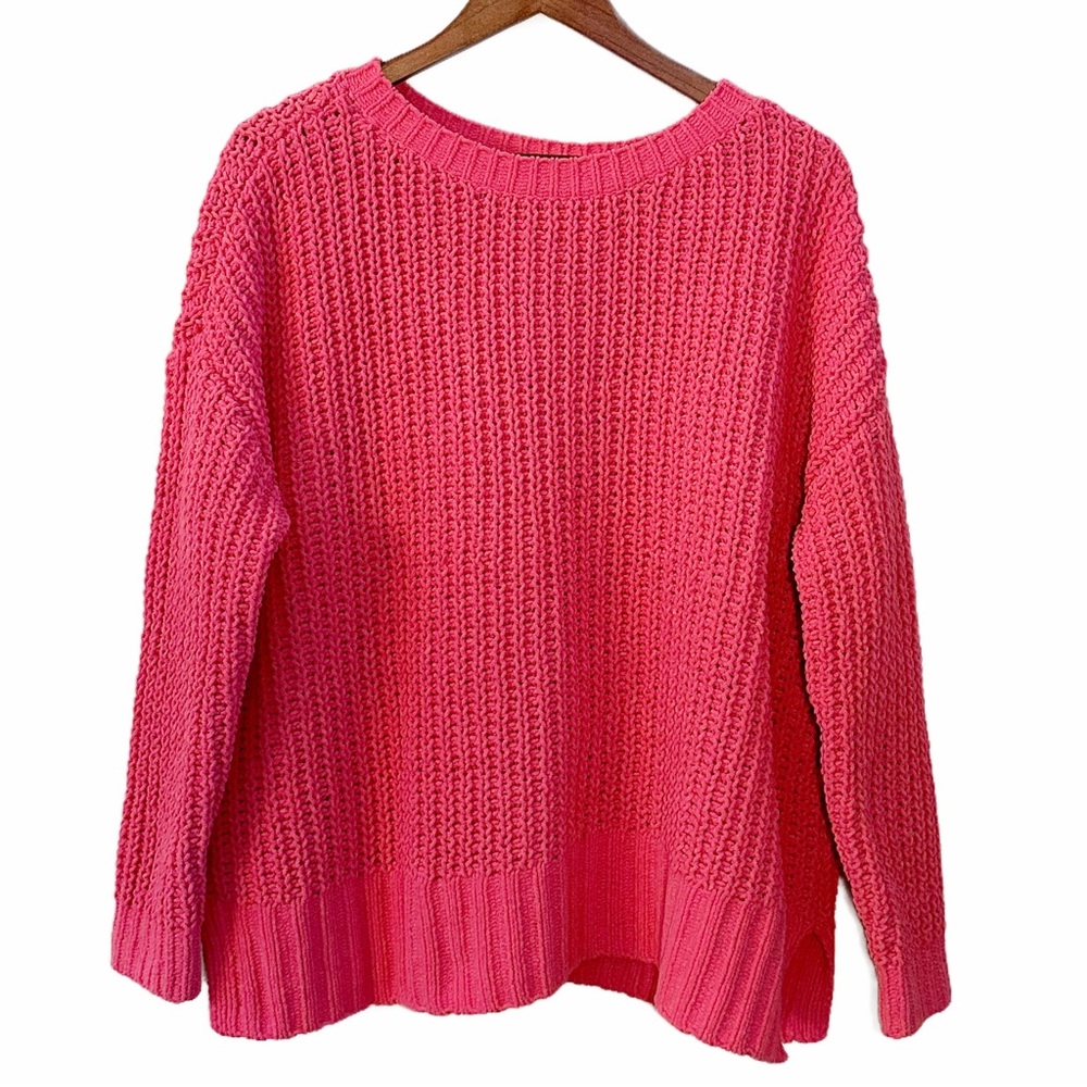 American Eagle Barbie Pink Chunky Chenille Oversized Sweater Size XS